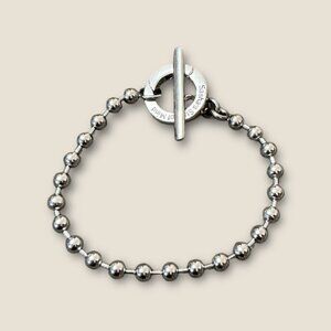 Sashas State Of Mind Silver Ball Chain Toggle Bracelet 7"